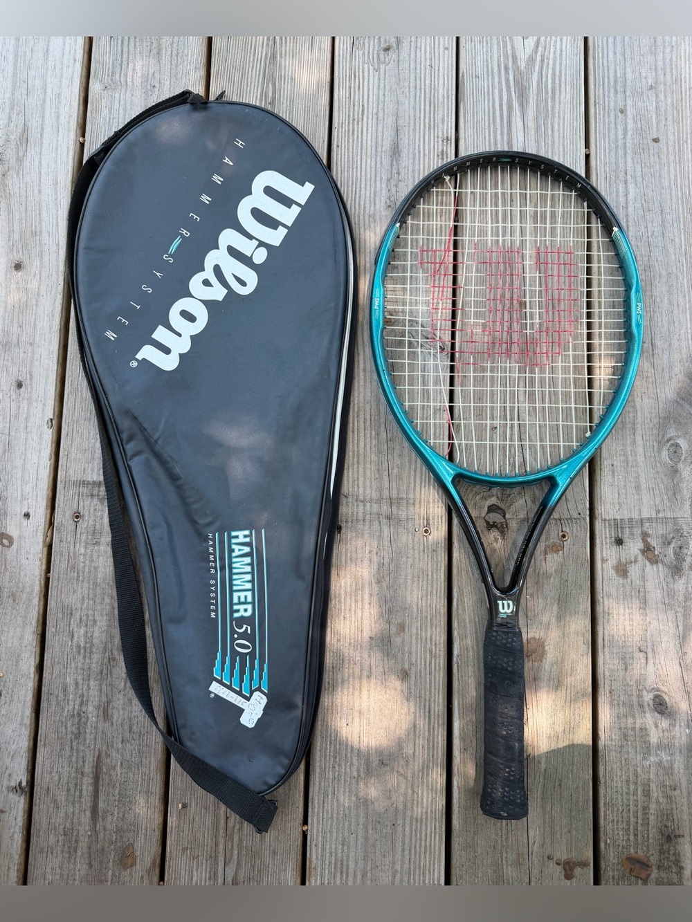 Wilson Hammer 5.0 Graphite Tennis Racket 110 sq in 4 5/8 Grip w/Carry Case